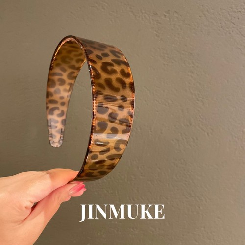 JINMUKE韩国进口发饰头饰气质带齿梳豹纹宽休闲气质发箍发卡新品