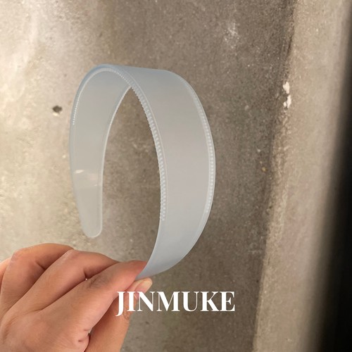 JINMUKE韩国进口发饰气质简约纯色雾蓝百搭宽边带齿发箍头箍发卡