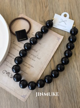 JINMUKE黑色气质串珠项链
