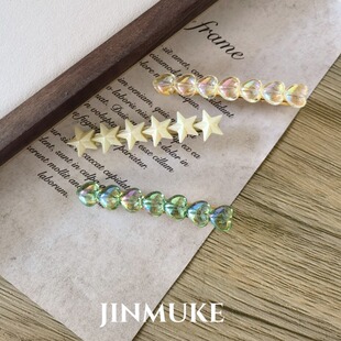 JINMUKE饰品星星爱心幻彩春夏新款边夹鱼嘴夹刘海夹头饰发夹夹