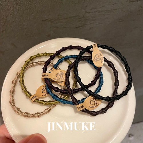 JINMUKE韩国进口发饰品新款波浪基础气质百搭彩色细发圈头绳女