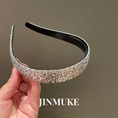 JINMUKE韩国进口发饰宽边百搭细闪发卡压发箍头箍防滑简约带齿新