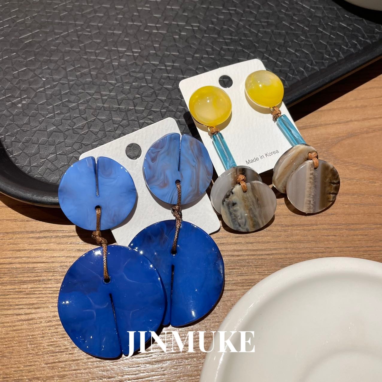 JINMUKE韩国进口耳饰品新款气质撞色气质夸张个性长款耳钉耳环新,饰品/流行首饰/时尚饰品新,耳钉,淘宝优惠券,粉丝福利购,淘宝优惠卷