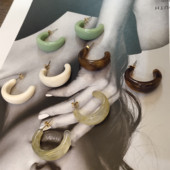 JINMUKE韩国进口东大门时尚 耳饰品小众气质复古纯色小巧耳钉耳环