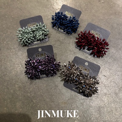 JINMUKE韩国饰品进口耳饰冰凌花气质夸张大耳钉耳环女新品