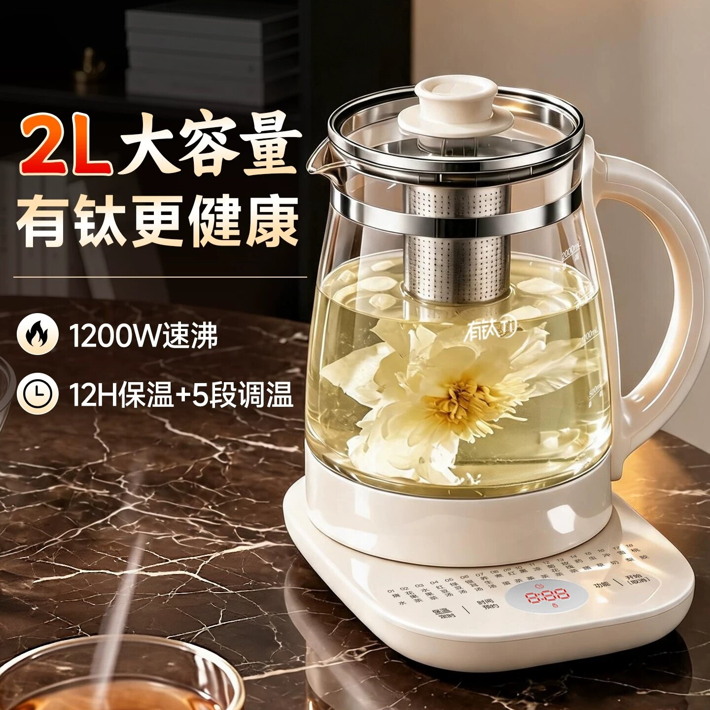 日本进口养生壶家用有钛2026新款煮茶器办公室花茶壶电热烧水壶