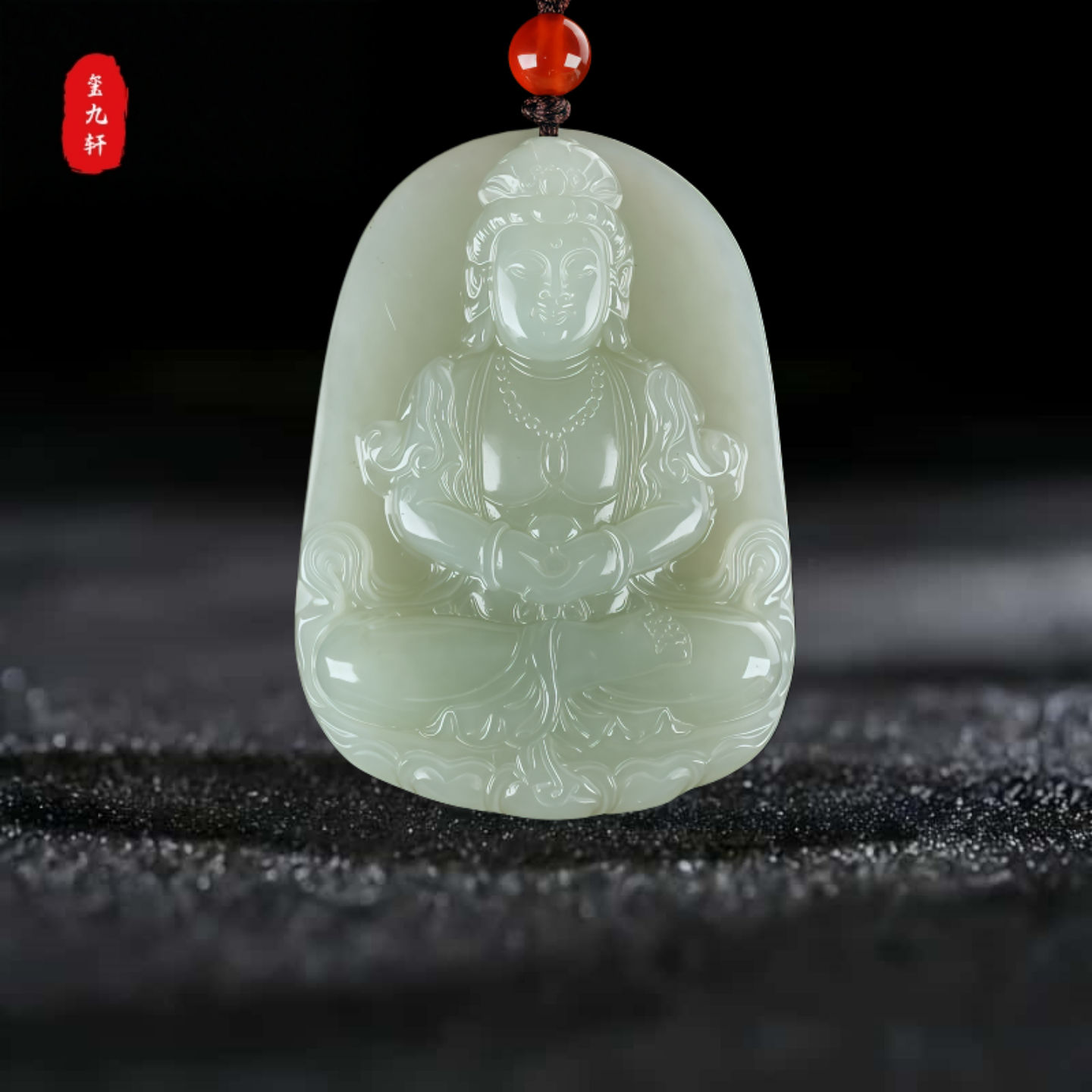 和田玉观音吊坠男款普度众生菩萨天然高级感玉石平安玉佩项链挂件