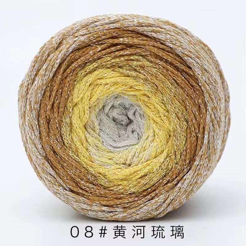DIY段染蛋糕线纯羊毛手工编织棒针线长段染中粗批肩外套七彩虹