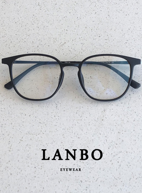 超轻tr90斯文方圆框近视眼镜男潮小脸10g复古黑色素颜女可配度数