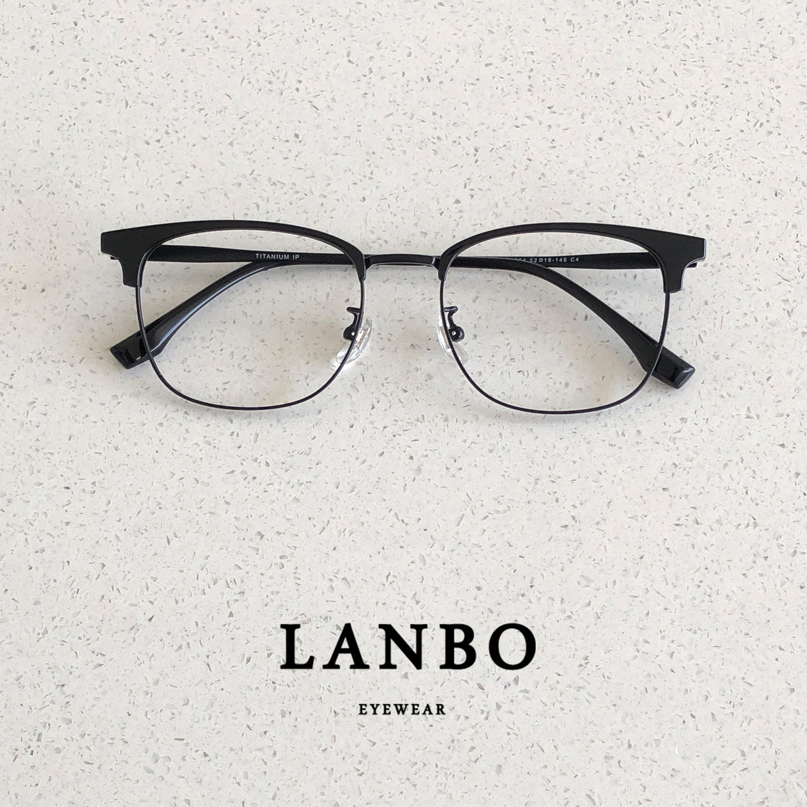 超轻钛架12g复古斯文半框近视眼镜男潮标准脸黑色椭圆形眉线框女