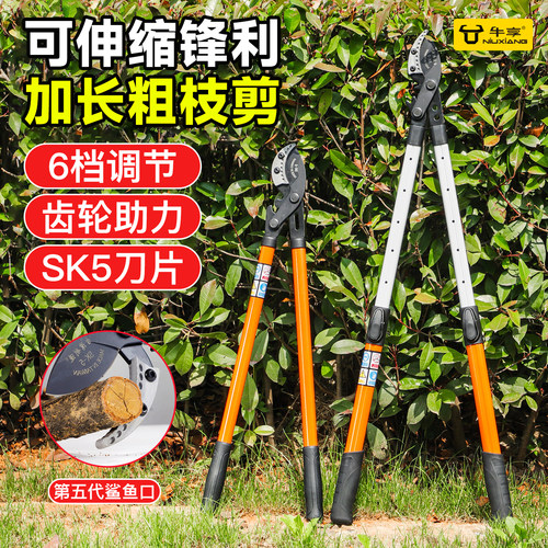 新款五代园林修枝剪刀强力伸缩剪