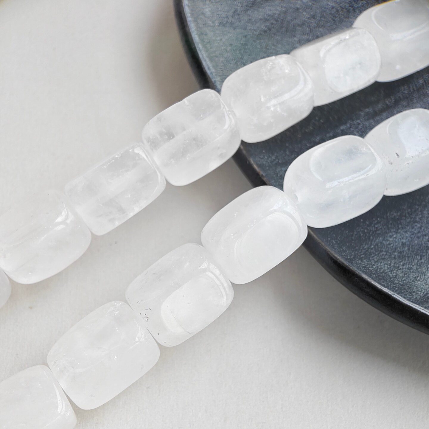 8*9*12mm天然白水晶长方块随形珠手工diy手链项链饰品配件材料