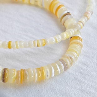 3-6mm天然黄蝶贝片状散珠黄色贝壳隔片diy饰品配件手工串珠材料