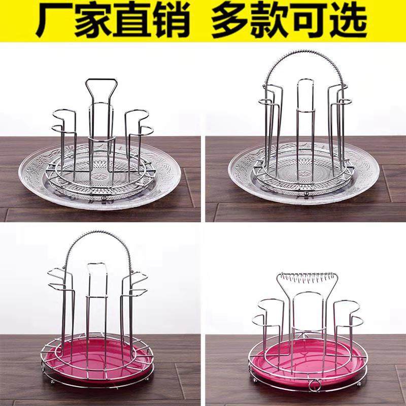 厨房创意挂置物家用杯架酒杯架6头玻璃水杯架不锈钢倒挂沥水盘_虎窝淘
