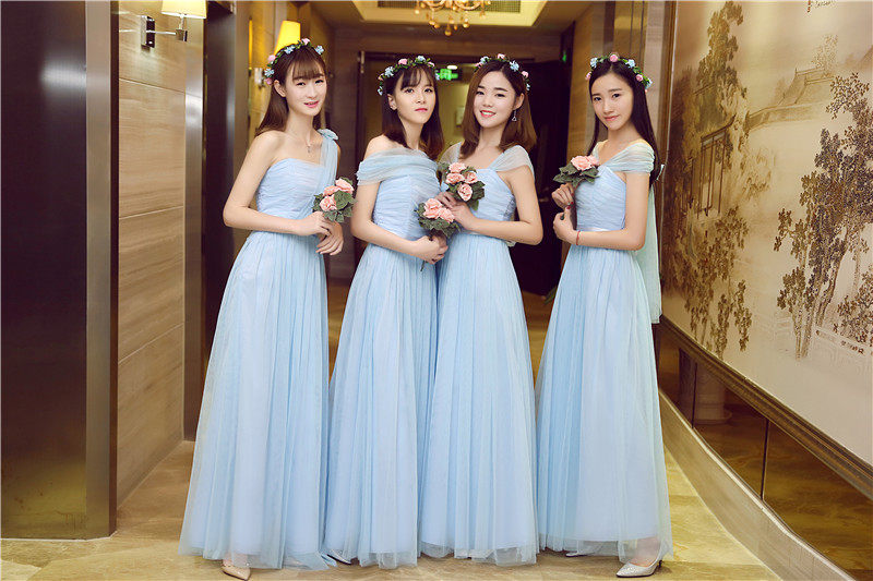 伴娘服仙气质2020新款夏天蓝色婚礼姐妹团仙气质长款显瘦晚礼服女|ruв категории Женская одежда, Cвадебные платья, платье/вечернее платье - от Buy2taobao.com для оказания профессиональной услуги покупки агента Taobao