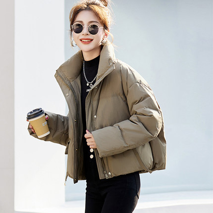 羽绒服女2023冬季轻薄加厚保暖白鸭绒短款面包服休闲洋气时尚外套