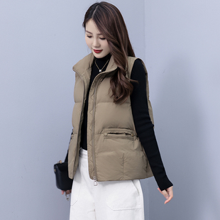 羽绒马甲女2023秋冬新款韩版时尚短款洋气宽松显瘦坎肩羽绒服马甲