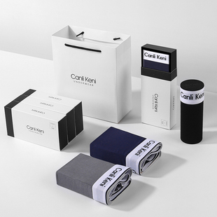 CanliKeni男士内裤男款平角纯棉抗菌透气男生莫代尔四角短裤礼盒