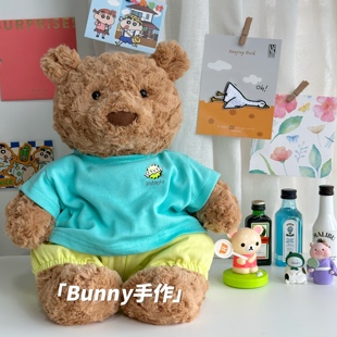 裤 T恤裤 着替纯棉原创手作 手作巴塞罗熊衣服 盛夏多巴胺系列