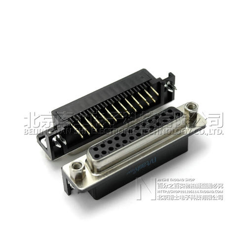 精工南士镀金DR25公头母头DB25针并口25孔90度弯脚25芯插板焊板式