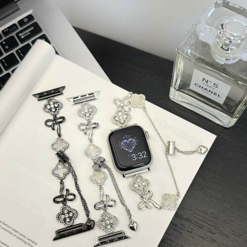 iwatch10代表带四叶草蝴蝶结金属