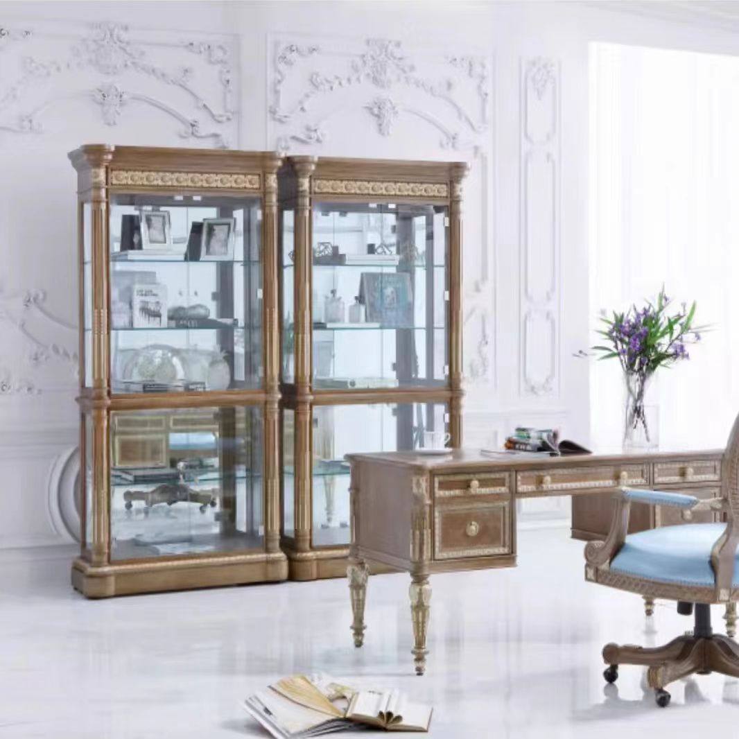 福溢家具 法国风凡尔赛玫瑰书房家具法式办公桌办公椅书桌书椅