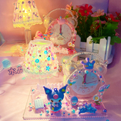 儿童DIY奶油胶闹钟小夜灯学生起床神器女孩益智手工生日礼物