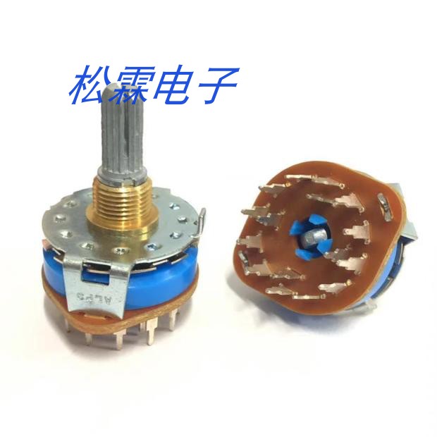 日本ALPS旋转波段开关SRRM433700 4刀3档信号切换 扭2下