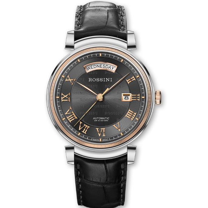 罗西尼表SR5801T04B间18K金双日历自动机械男表原厂正品全国联保