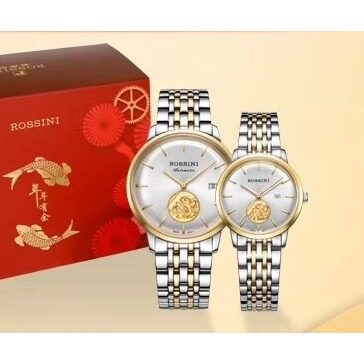 罗西尼手表SR5861/5862T01A雅尊商务锦鲤祈福金币情侣表全国联保