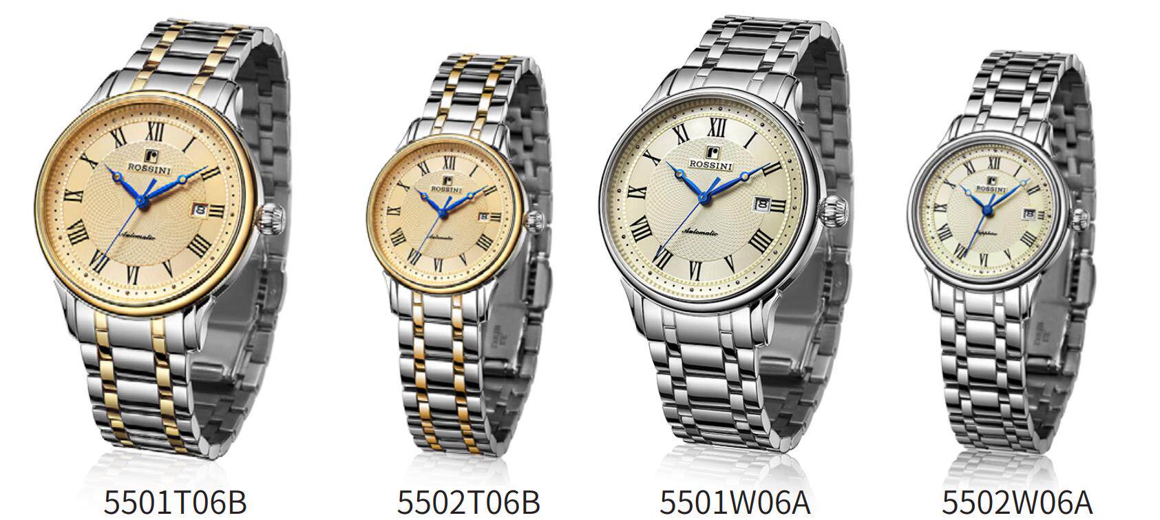 劲爆价原厂发货罗西尼5501/5502t/w蓝爵系列复古情侣表全国联保