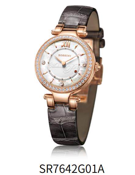 罗西尼SR7642G01A典美时尚系列玫瑰金真钻自动机械女表全国联保