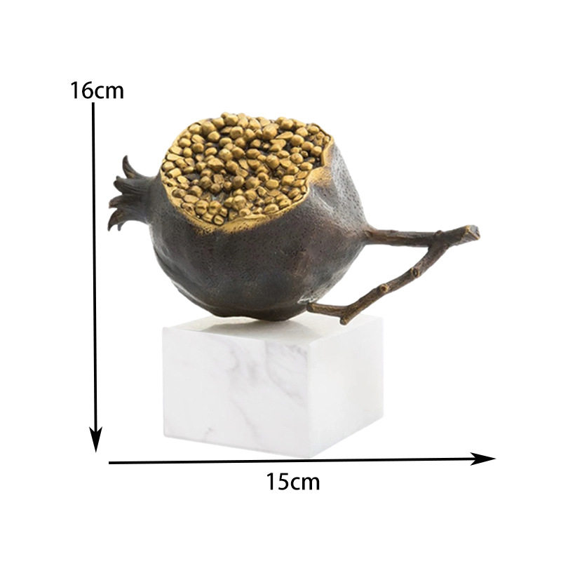 定制新中式大理石创意石榴摆件样板间软装家居书房书柜床头柜装饰