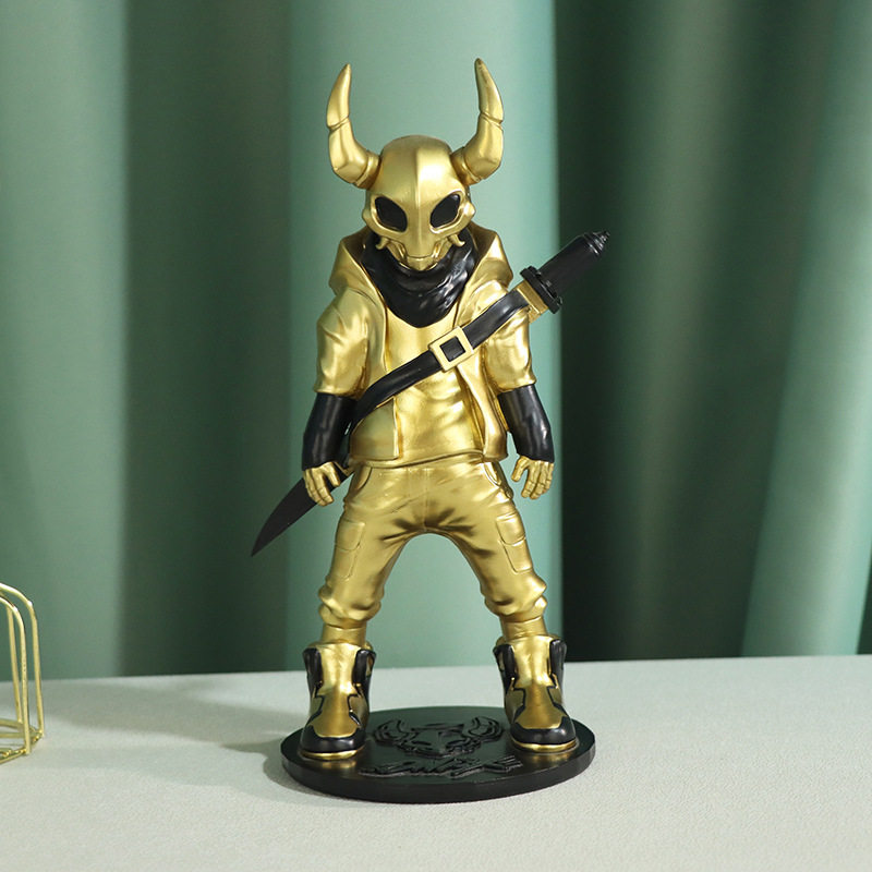 创意人物牛战士树脂工艺品卡通摆件办公室摆饰送男友生日礼物