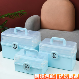 药箱药物收纳盒 家用医药箱家用 多层药品箱 大容量手提日式