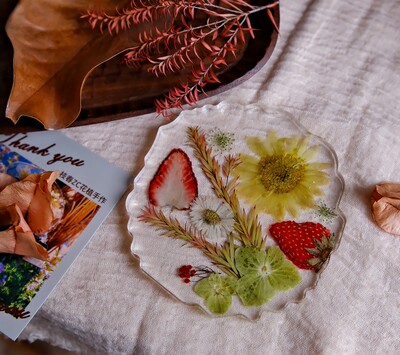 果蔬切片压花植物标本手作餐垫杯垫小众婚礼生日礼品拍摄道具摆件