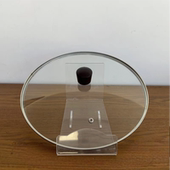 加厚钢化玻璃锅盖家用实木锅扭透明盖子