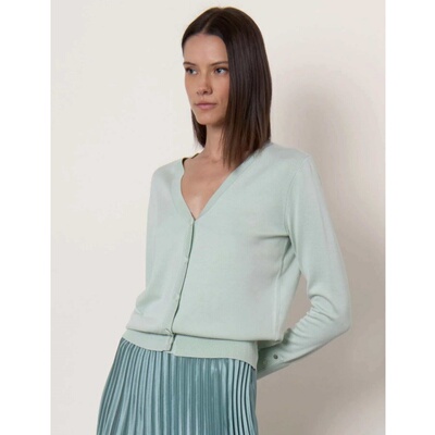 春秋V领大码休闲百搭针织开衫女