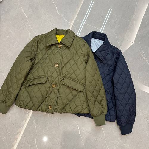保暖宽松翻领棉衣绗缝夹克棉服