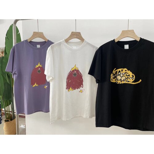 短袖动物印花休闲情侣纯棉短袖衫