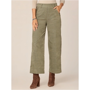 欧美D春秋冬平绒靴裤高腰阔腿裤弹力棉柔软九分裤大码宽松休闲裤