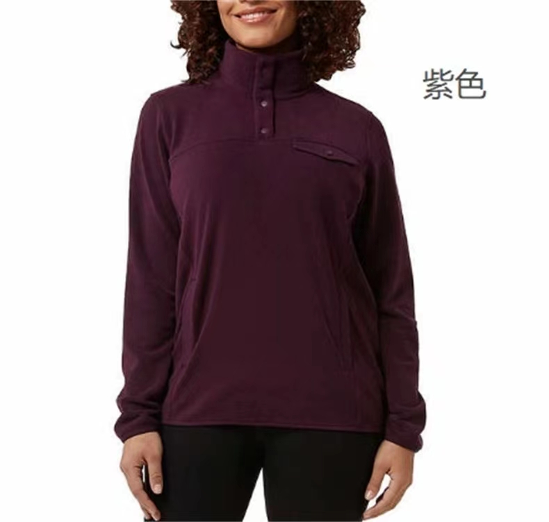 加绒宽松套头立领口袋卫衣绒衫