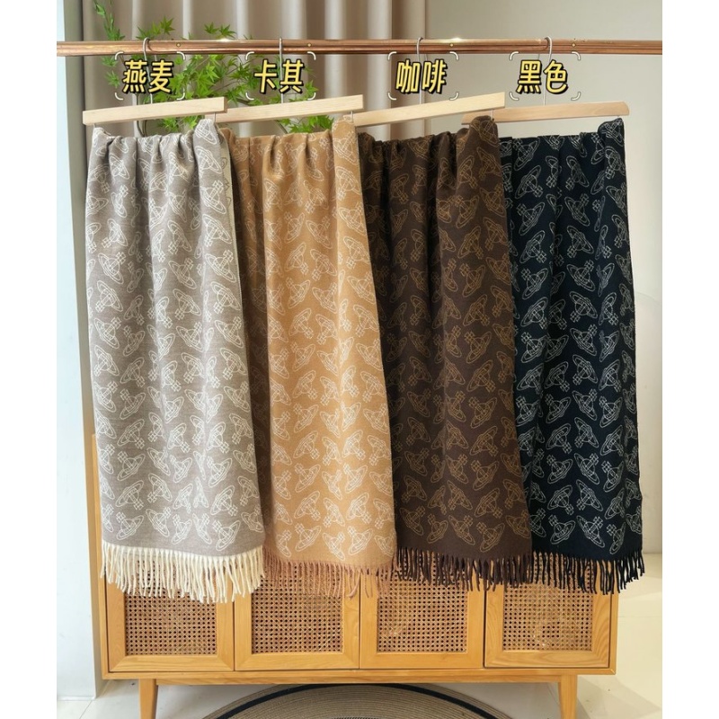 秋冬男女羊毛混纺保暖流苏围脖