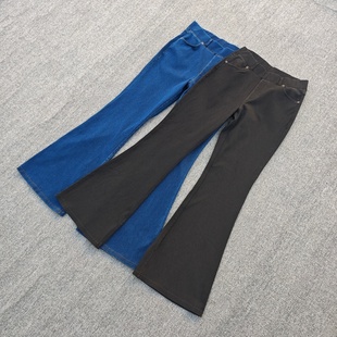 春秋冬瑜伽裤高腰高弹力针织牛仔裤修身显瘦提臀喇叭裤大码女裤