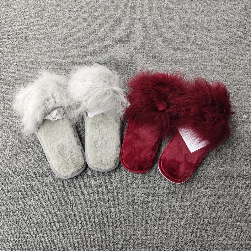 室内懒人家居早秋冬长毛棉拖