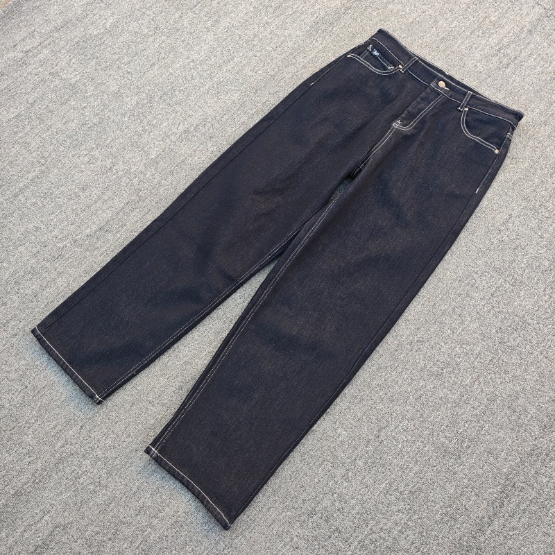 秋冬厚实拉绒莱赛尔男牛仔裤高腰弹力显瘦保暖百搭舒适直筒裤长裤