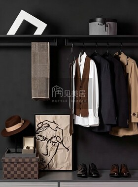 现代轻奢男士衣帽间托盘摆件套装