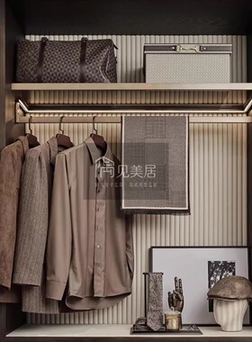 棕色系男士衣帽间软装摆件套装