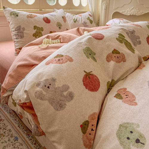 全棉加厚磨毛卡通保暖四件套