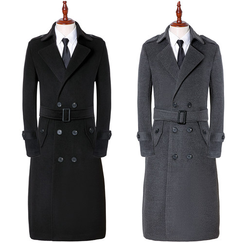 凯杰绅长款毛呢秋冬季节